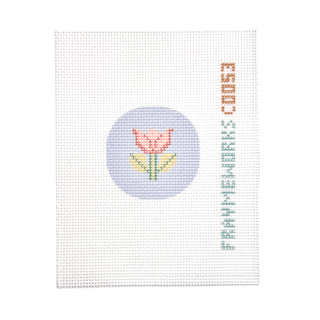 French Tulip Mini Needlepoint Canvas | Beginner-Friendly Printed Canvas | 18 Mesh