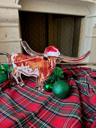 Acrylic Art Block | Longhorn Santa - Christmas-[product_category]-Whatsoever Things