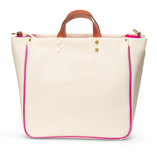 "Codie" Pink Canvas Tote with Leather Accents-[product_category]-Whatsoever Things