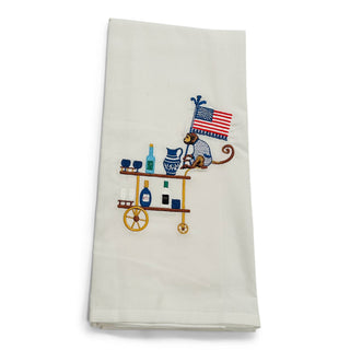 Towel - American Monkey Patriotic Bar Cart on white
