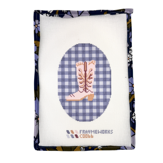 Cowgirl Boot Oval Needlepoint Canvas