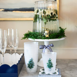 In Stock Blue Bows Christmas Tree Shatterproof Cups-[product_category]-Whatsoever Things