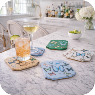 Boxed Acrylic Coaster Set of 4, Butterfly