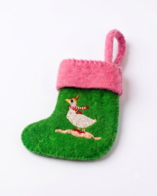Silly Goose Felt Stocking | Embroidered Felt | 20cm