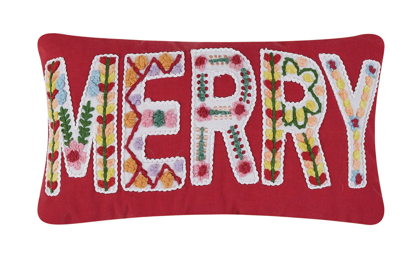 Boho Merry Embroidered Pillow