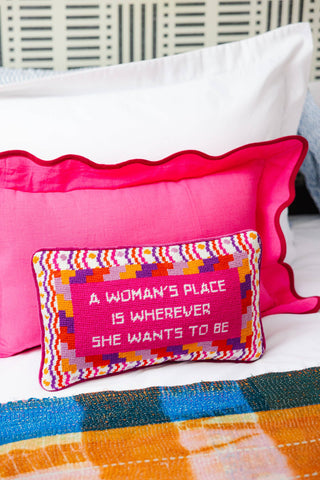 Wherever She Wants Needlepoint Pillow-Pillows-[product_category]-Whatsoever Things