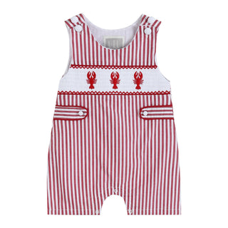 Red Striped Crawfish Smocked Shortalls-Baby & Kids Clothing-[product_category]-Whatsoever Things