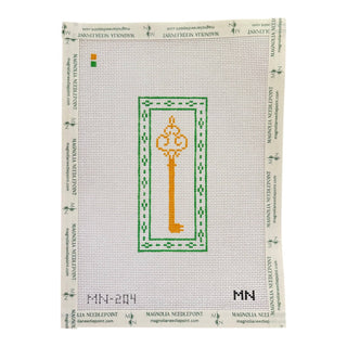 Green Border Key Needlepoint Canvas