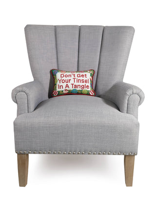 Tinsel Tangle Embroidered Needlepoint Pillow-Pillows-[product_category]-Whatsoever Things