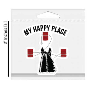 3" Waterproof My Happy Place Barrel Racing Horse Sticker-Stickers-[product_category]-Whatsoever Things