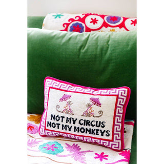 Not My Circus Needlepoint Pillow-Pillows-[product_category]-Whatsoever Things