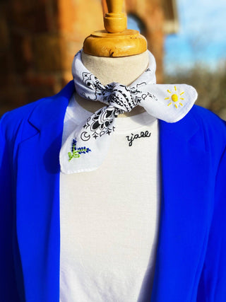 Embroidered Texas Bluebonnet Bandana-Accessories-[product_category]-Whatsoever Things
