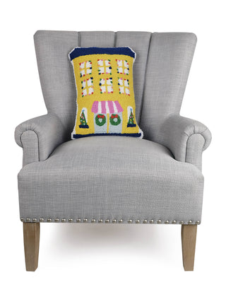 Yellow House Shaped Hook Pillow-Pillows-[product_category]-Whatsoever Things