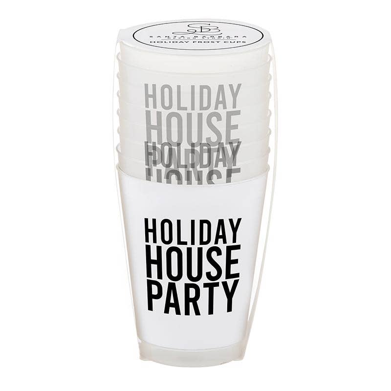 'Holiday House Party' Frosted Cups, Set of 8