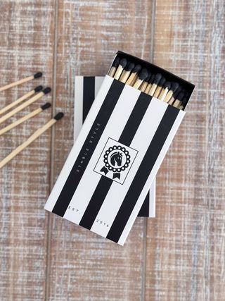 Oversized Black & White Striped Equestrian Matches-Lighters & Matches-[product_category]-Whatsoever Things
