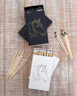White Oversized Horse Head Matches with Gold Foil-Lighters & Matches-[product_category]-Whatsoever Things