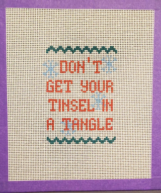 “Tinsel in a Tangle” Christmas Needlepoint Canvas