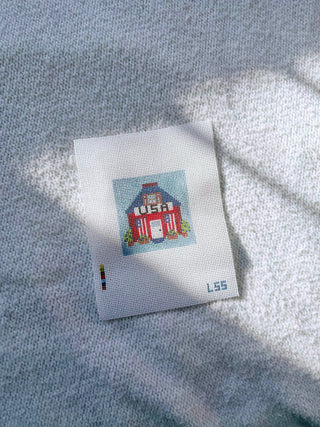 USA Mini House Hand-Painted Needlepoint Canvas