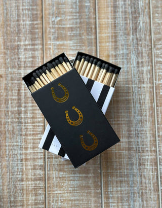 Black Oversized Horseshoe Matches with Gold Foil-Lighters & Matches-[product_category]-Whatsoever Things
