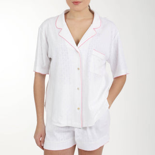Liza Pointelle Cotton Knit Short Pajamas-Women's Clothing-[product_category]-Whatsoever Things