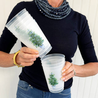 In Stock Blue Bows Christmas Tree Shatterproof Cups-[product_category]-Whatsoever Things