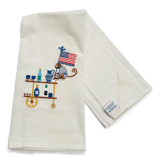 Towel - American Monkey Patriotic Bar Cart on white