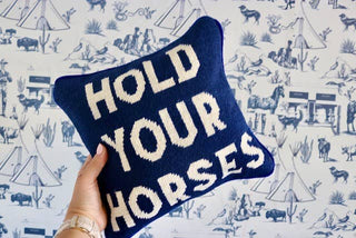 Hold Your Horses Needlepoint Pillow