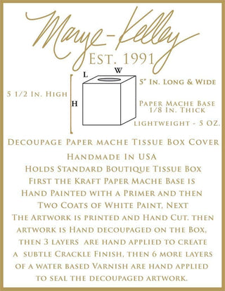 Equestrian Toile Blue Tissue Box Cover-Decor-[product_category]-Whatsoever Things