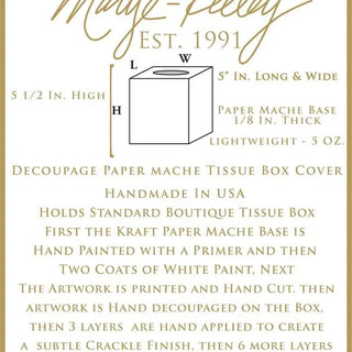 Decoupage Tissue Box Cover | Handmade Papier Mâché Tissue Holder