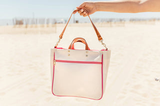 "Codie" Pink Canvas Tote with Leather Accents-[product_category]-Whatsoever Things