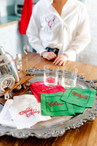 WST x EHC Christmas Linen Cocktail Napkins-Napkins-[product_category]-Whatsoever Things