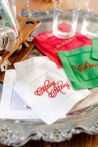 WST x EHC Christmas Linen Cocktail Napkins-Napkins-[product_category]-Whatsoever Things