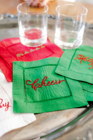 WST x EHC Christmas Linen Cocktail Napkins-Napkins-[product_category]-Whatsoever Things