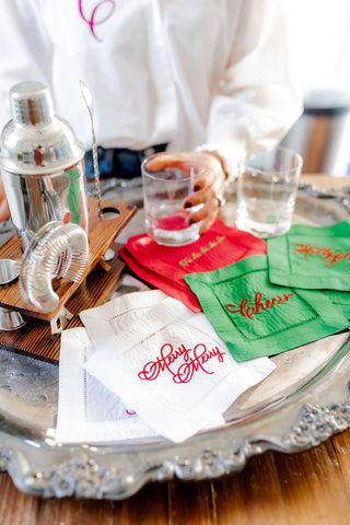 WST x EHC Christmas Linen Cocktail Napkins-Napkins-[product_category]-Whatsoever Things