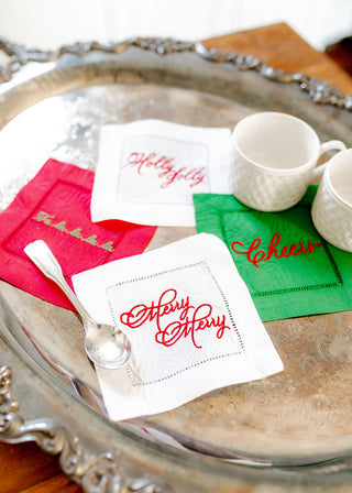 WST x EHC Christmas Linen Cocktail Napkins-Napkins-[product_category]-Whatsoever Things