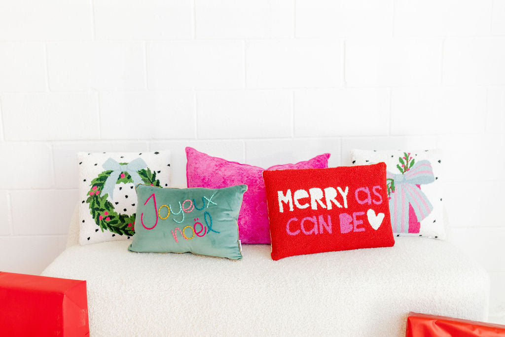 Joyeux Noel Embroidered Pillow