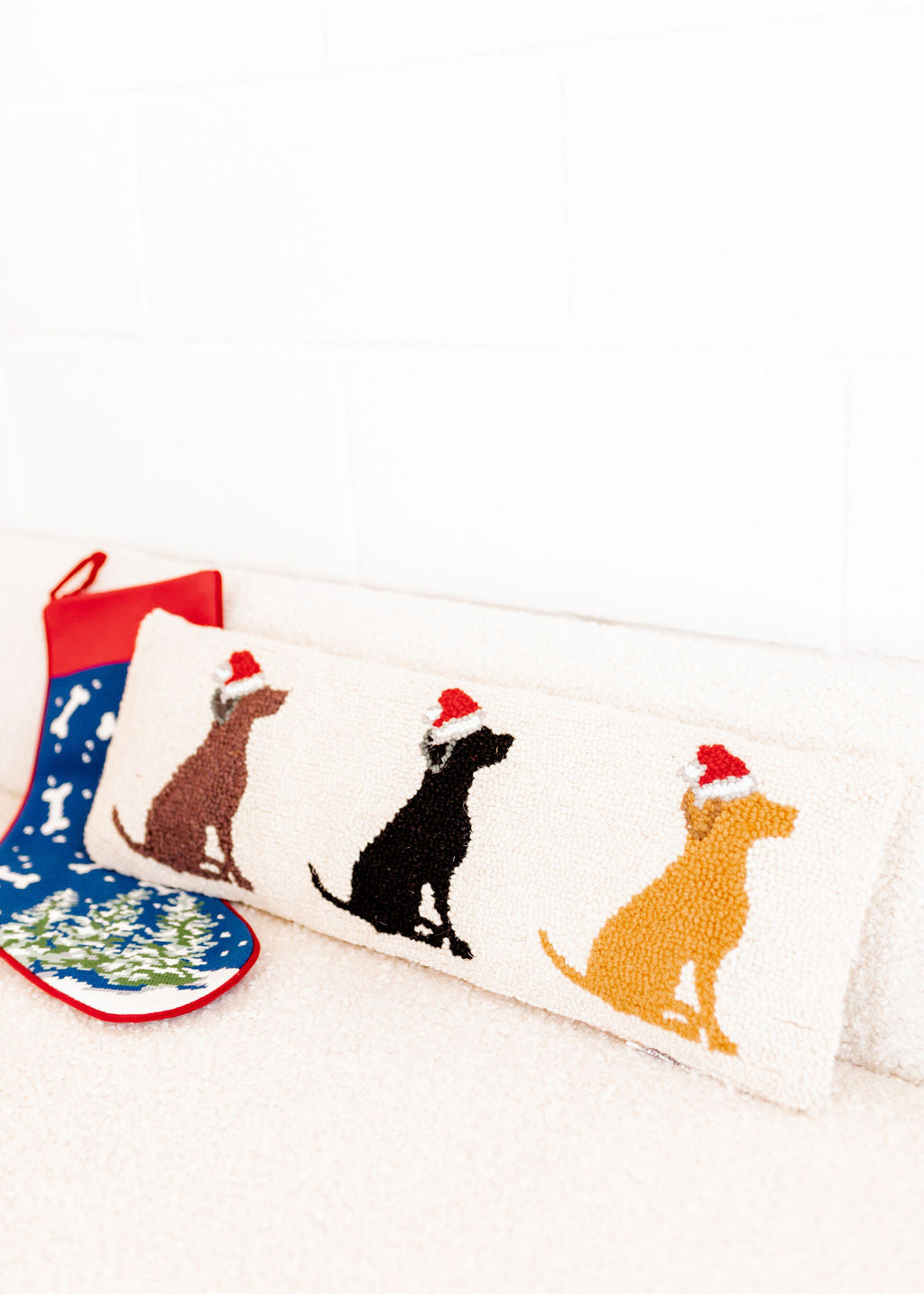 Christmas Labradors Hook Pillow