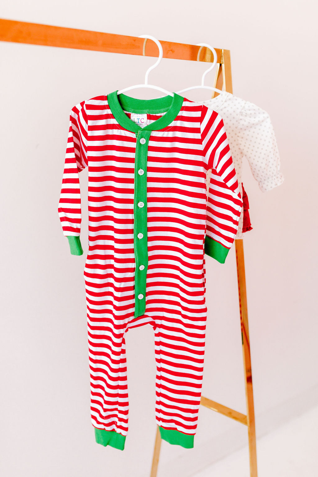 Kids Faux Flap Christmas Pajamas, Red and White Stripe