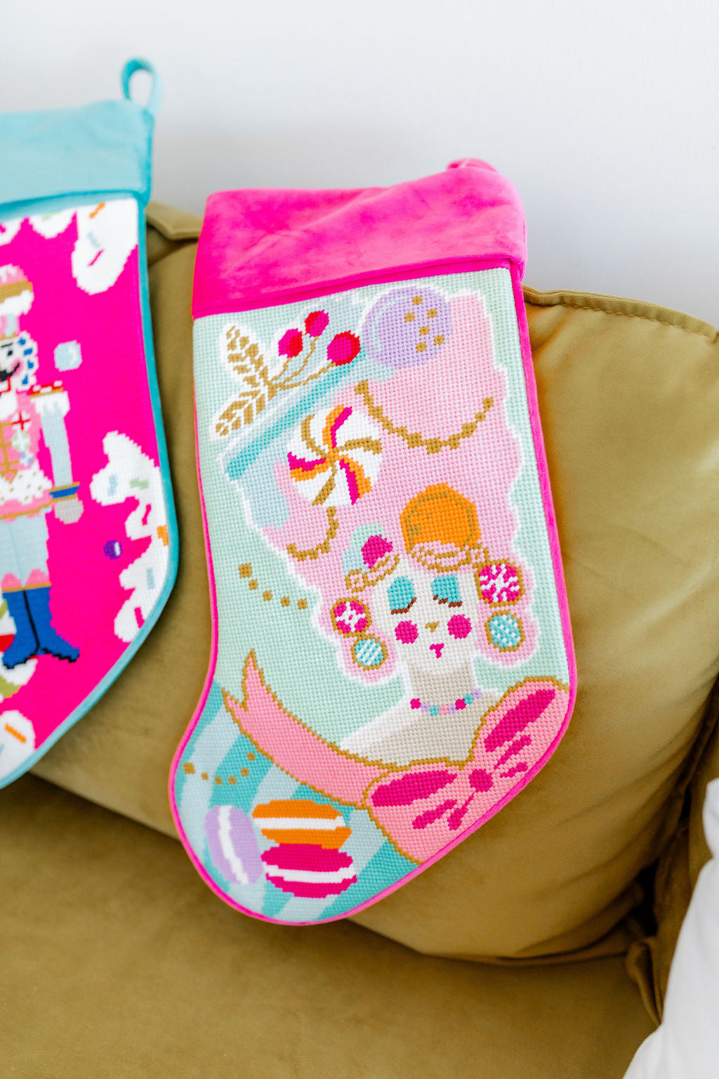 Marie Sweet Embroidered Needlepoint Stocking