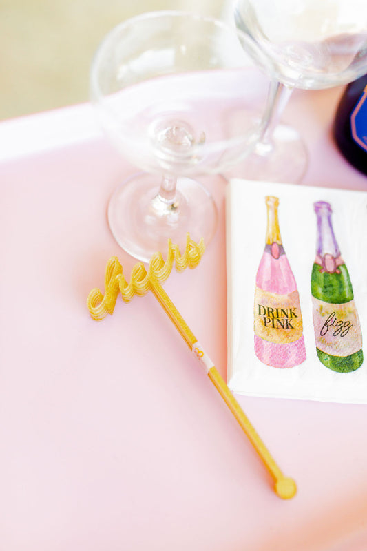 'Cheers' Acrylic Cocktail Swizzle Sticks