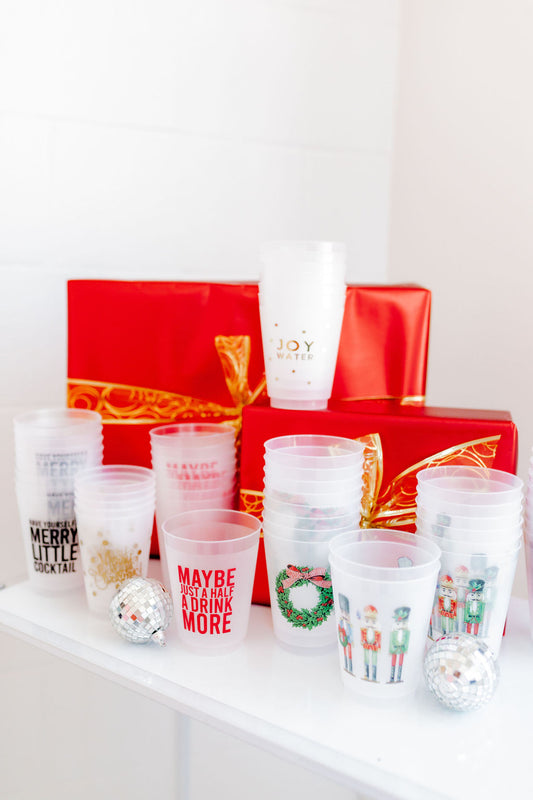 'Merry Christmas' Shatterproof Cups, Set of 10