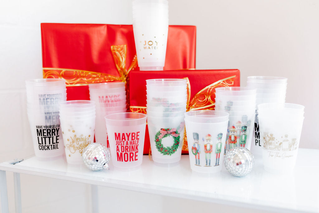 'Merry Christmas' Shatterproof Cups, Set of 10