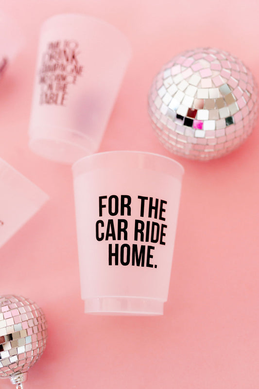 'For the Car Ride Home' Frosted Cups, Set of 8
