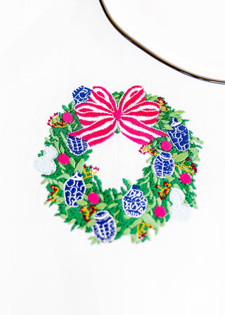 Chinoiserie Christmas Embroidered Guest Towel-Towels-[product_category]-Whatsoever Things