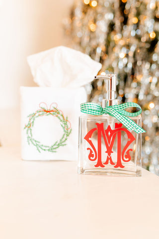 Christmas Wreath Embroidered Tissue Box Cover-Decor-[product_category]-Whatsoever Things