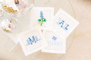 Texas Embroidered Cocktail Napkins-Napkins-[product_category]-Whatsoever Things