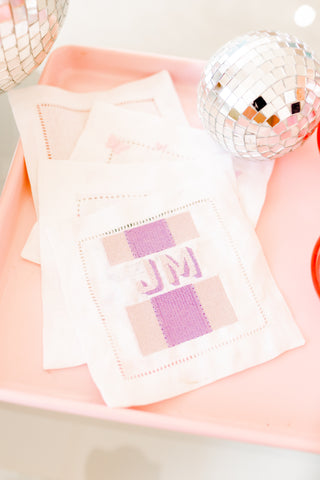 Custom Logo Embroidered Cocktail Napkins-Napkins-[product_category]-Whatsoever Things