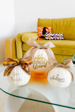 Faux Pumpkins (Various Sizes)-Decor-[product_category]-Whatsoever Things