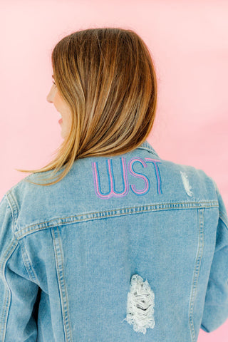 Embroidered Jean Jacket-Women's Outerwear-[product_category]-Whatsoever Things