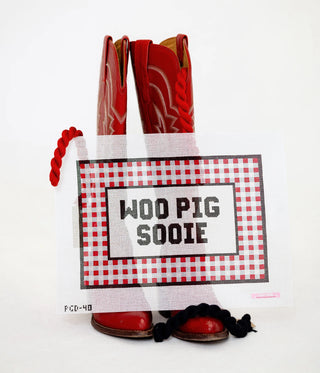 Woo Pig Sooie Hand-Painted Needlepoint Canvas